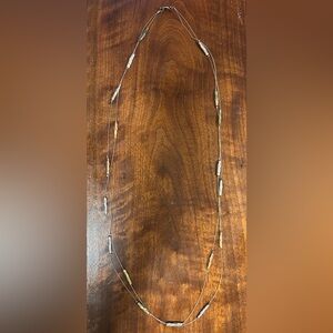 Metal Copper & Silver Tone Beads Double Silver Wire 19” Necklace or bracelet